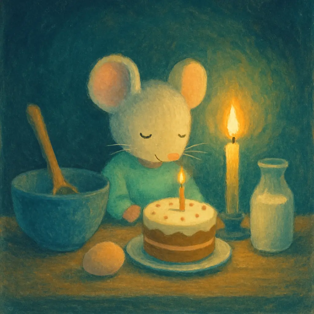 Illustration : Le gâteau d'anniversaire de Mimi